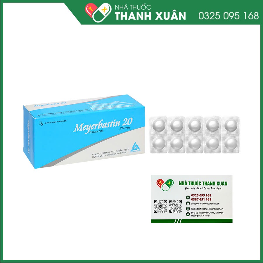 Thuốc Meyerbastin 20 điều trị viêm mũi dị ứng và mày đay vô căn mãn tính